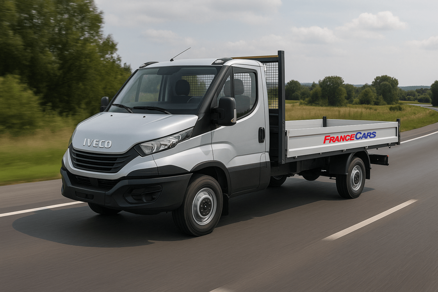 Camion benne France Cars sur route